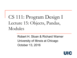 CS 111: Program Design I - UIC Computer Science