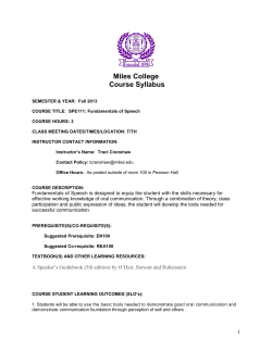 Miles College Course Syllabus