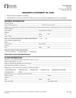 insured`s statement of loss