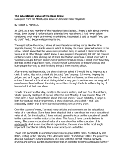 The Educational Value of the Rose Show excerpt