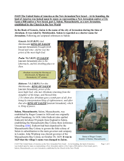 1419 The United States of America as the New Jerusalem/New Israel