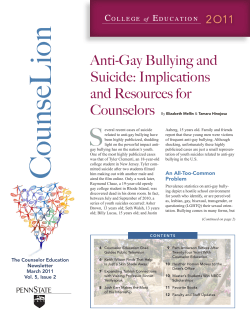 Anti-Gay Bullying and Suicide - Penn State College of Education