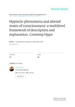 Hypnotic phenomena and altered states of consciousness