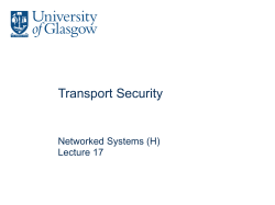 Lecture 17: Transport Security