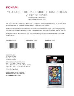 YU-GI-OH! THE DARK SIDE OF DIMENSIONS CARD SLEEVES