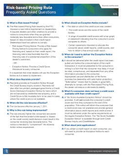 Risk-based Pricing Rule Frequently Asked
