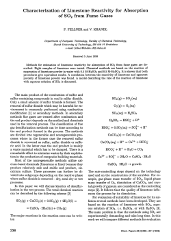 Characterization of Limestone Reactivity for Absorption of S02 from