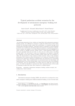 Lenard 2014 Typical pedestrian accident scenarios