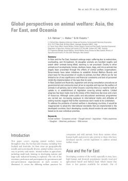 Global perspectives on animal welfare: Asia, the Far East, and