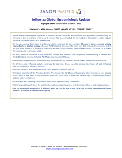 Influenza Global Epidemiologic Update