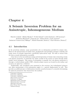 Chapter 4 A Seismic Inversion Problem for an