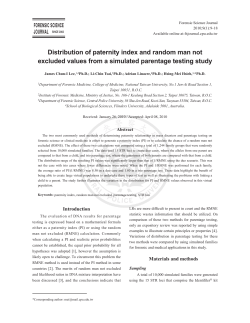 Distribution of paternity index and random man not excluded values