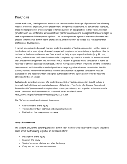 Diagnosis of a Concussion