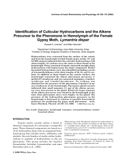 Identification of Cuticular Hydrocarbons and the Alkene Precursor to