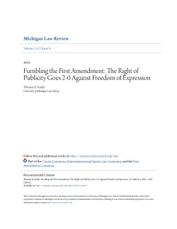 Fumbling the First Amendment: The Right of Publicity Goes 2