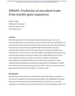 SINAPS: Prediction of microbial traits from marker gene
