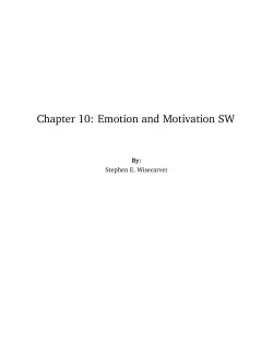 Chapter 10: Emotion and Motivation SW