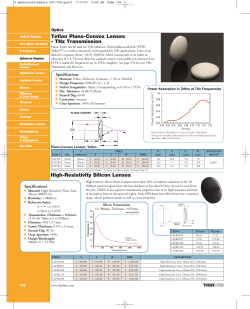 Teflon Plano-Convex Lenses - THz Transmission High
