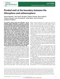 Ponded melt at the boundary between the lithosphere and