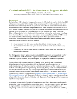 Contextualized GED: An Overview of Program Models
