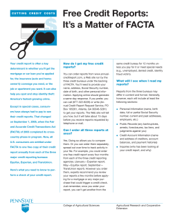 Free Credit Reports - Penn State Extension