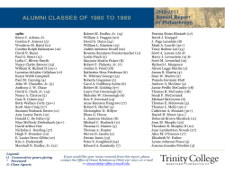 Alumni Classes of 1980 to 1989