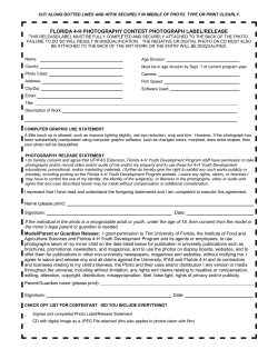 florida 4-h photography contest photograph label/release