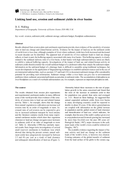 Linking land use, erosion and sediment yields in river basins