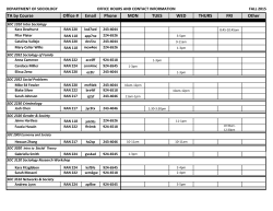 TA by Course Office # Email Phone MON TUES WED THURS FRI