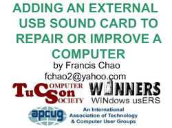 adding an external usb sound card to repair or improve a computer