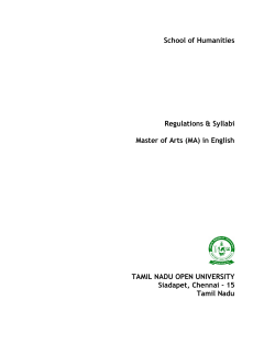 (MA) in English - Tamil Nadu Open University