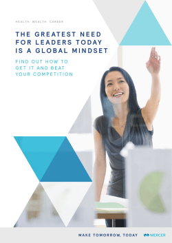 the greatest need for leaders today is a global mindset