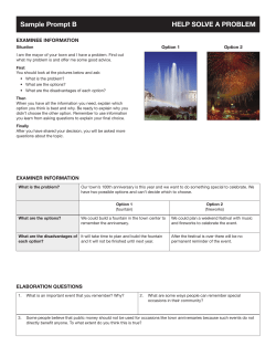 Sample Prompt B HELP SOLVE A PROBLEM