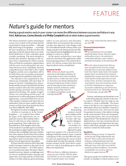 Nature`s Guide for Mentors - Weizmann Institute of Science