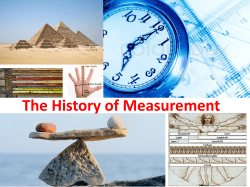 The History of Measurements