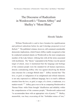 The Discourse of Radicalism in Wordsworth`s &ldquo;Tintern Abbey&rdquo; and