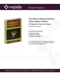 The African National Anthem, "Nkosi Sikelel` iAfrika"