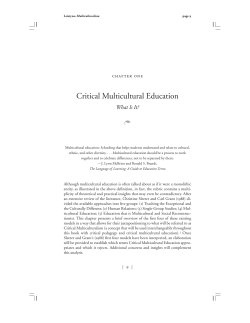 Critical Multicultural Education