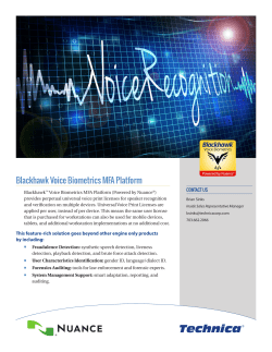 Blackhawk Voice Biometrics MFA Platform