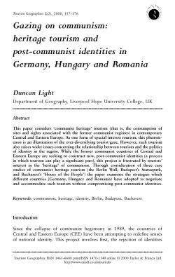 Gazing on communism: heritage tourism and post
