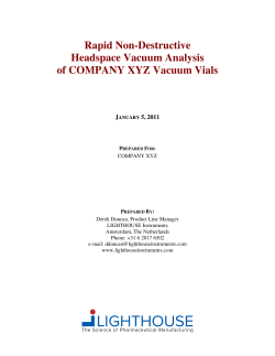 5. Vacuum vial feasibility study, detection of vacuum leaks