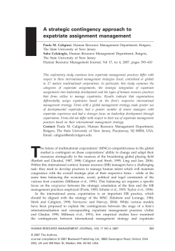 A strategic contingency approach to expatriate
