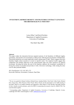 Investment, Reprocurement and Franchise Contract Length in the