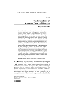 The Untenability of Atomistic Theory of Meaning
