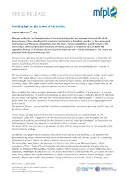 press release - Max F. Perutz Laboratories