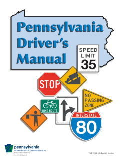 Pennsylvania Driver`s Manual