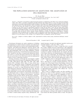 THE POPULATION GENETICS OF ADAPTATION: THE