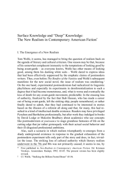 Surface Knowledge and &ldquo;Deep&rdquo; Knowledge: The New Realism in