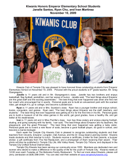 Kiwanis Honors Emperor Elementary School Students Janelle