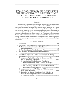 iowa`s exclusionary rule: expanding the